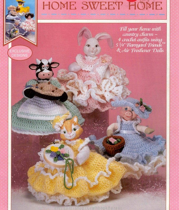 4 Crochet Outfits using Air Freshener Dolls & Barnyard Friends