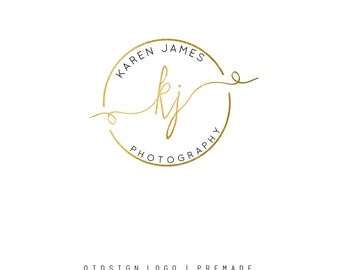 Gold Logo Design Gold watermark Photography Logo Premade Logo Graphics Signature Fresh Logo Design Premade round logo