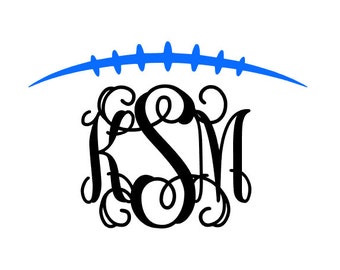Football Laces Monogram Frame digital download for cutting machines - SVG DXF EPS ps Studio3 Studio (monogram font sold separately)