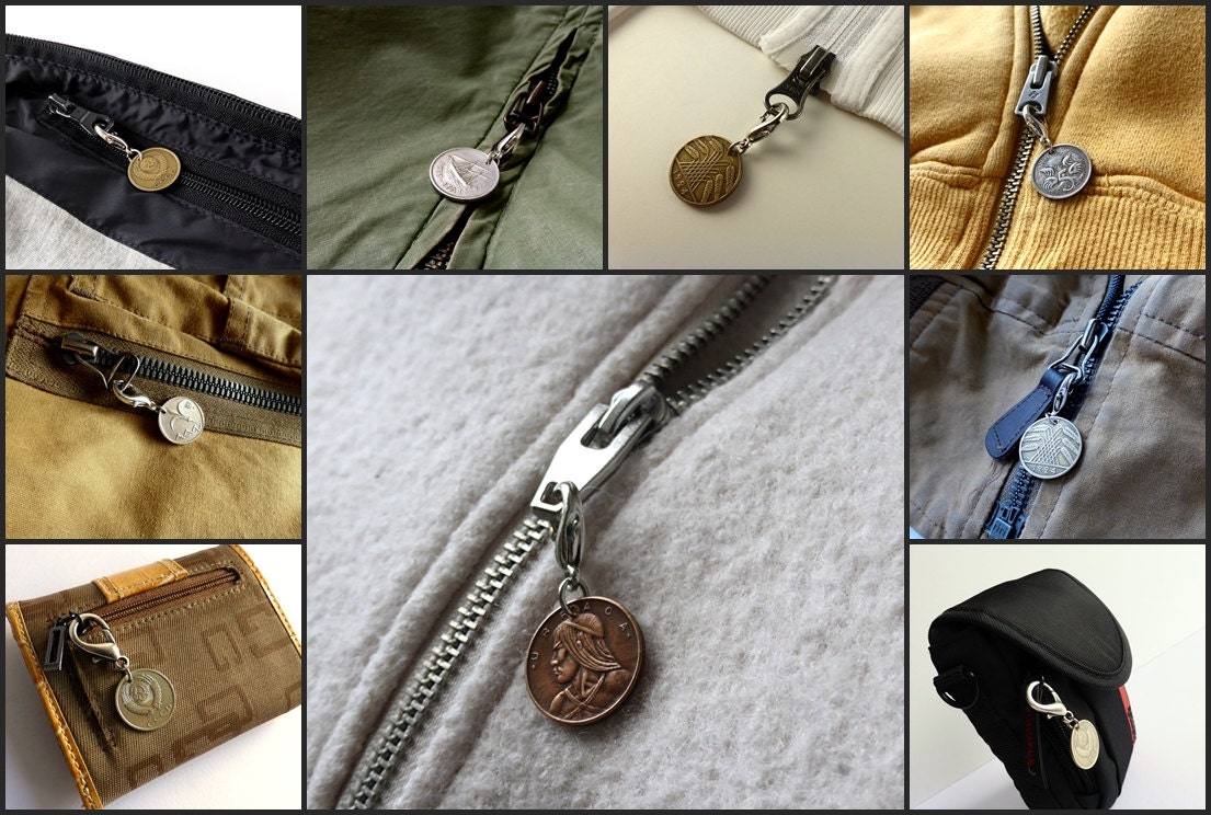 Serbian Zipper charm Coin charm Yugoslavian Zipper by CoinStories