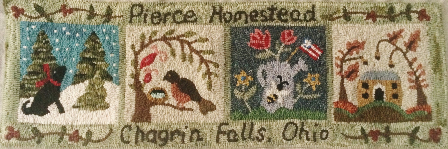 Rug Hooking Pattern Personalized FOUR SEASONS