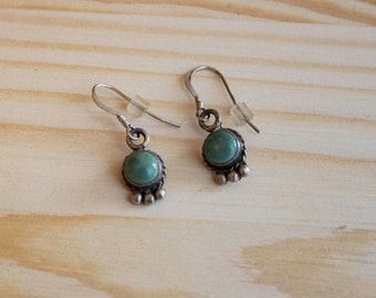 Items Similar To Vintage Turquoise Earrings - Sterling Silver And ...