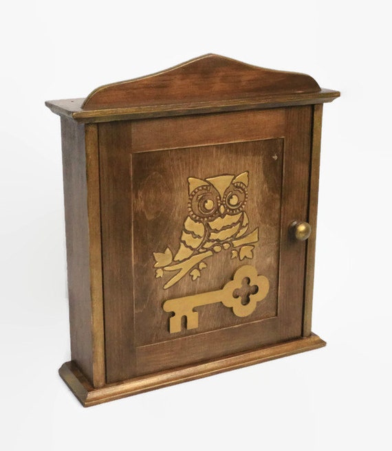 owl cabinet key holder wooden