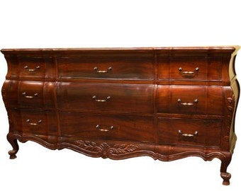 Rosewood Credenza Solid Wood Furniture Dresser Media Console Mid Century Credenza TV Stand Mid Century Dresser Commode Chest of Drawers