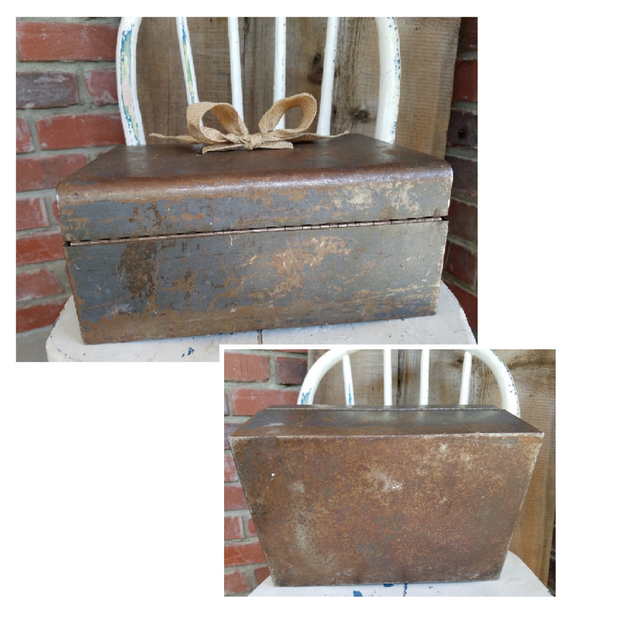 Vintage Rustic Metal Junk Tool Box. Utility box by LoveTheJunk