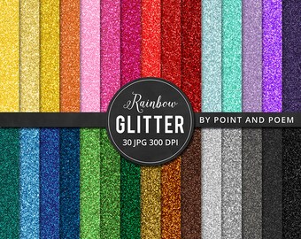 50% OFF SALE Glitter Digital Paper, Rainbow Glitter, Colorful Glitter Texture, Glitter Background - Commercial Use