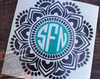 Mandala Decal | Monogrammed Decal | Yeti Tumbler Decal | Personalized Decal | Car Decal | Personalized Mandala | Monogrammed Mandala