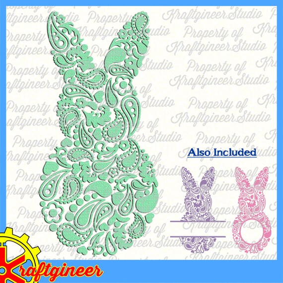 Download Paisley Bunny SVG Bunny SVG Monogram bunny svg Split Bunny Svg