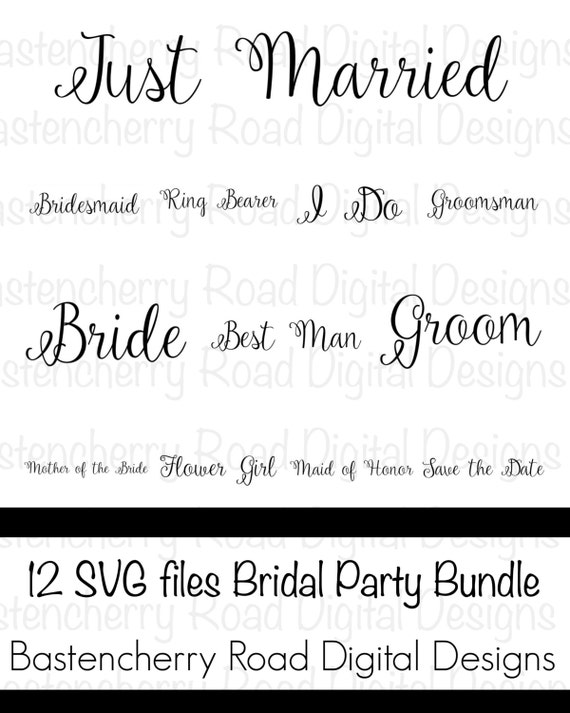 Download SVG Files Bridal Party Theme Bundle Cutting Files Cricut