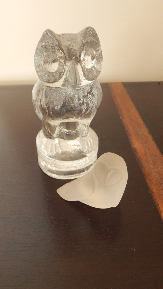 Vintage glass Owls