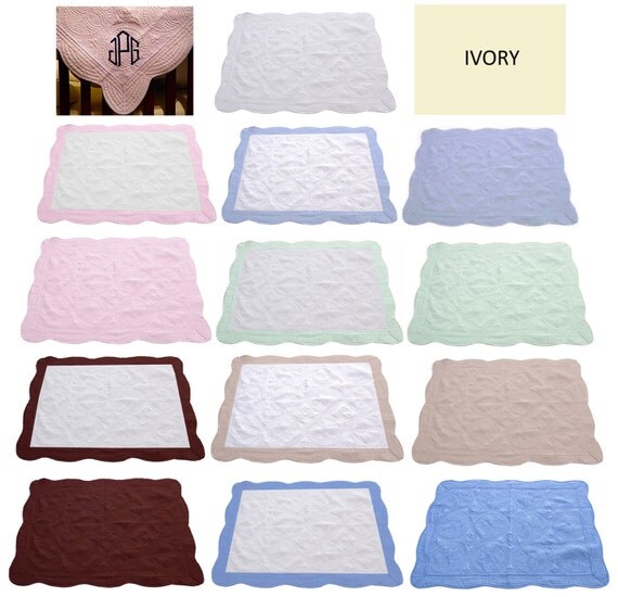 Heirloom Personalized Monogrammed Baby Quilt Blanket