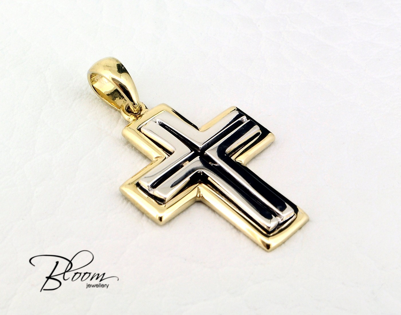 Gold Cross for Man 14K Solid Gold Cross Pendant Mens Cross