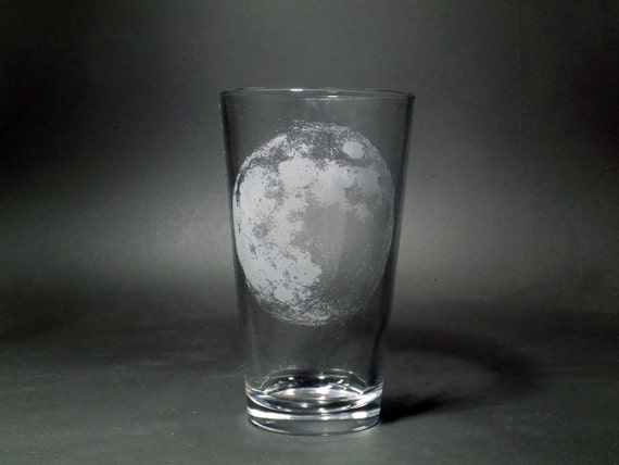 Moon Pint Glass - Lunar Beer Glass - Celestial Pint Glass - Man On The Moon Pint Glass - Astronomy Pint Glass - Astronomy Gift