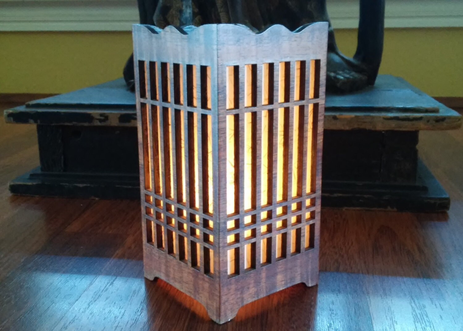 Vintage Japanese Candle Holder Lamp Lantern Style Holder with