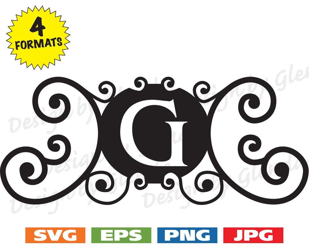 Download Wrought Iron Looking Frame with the letter G - svg cutting ...