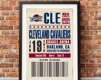 Cleveland Cavaliers Championship Ticket Poster