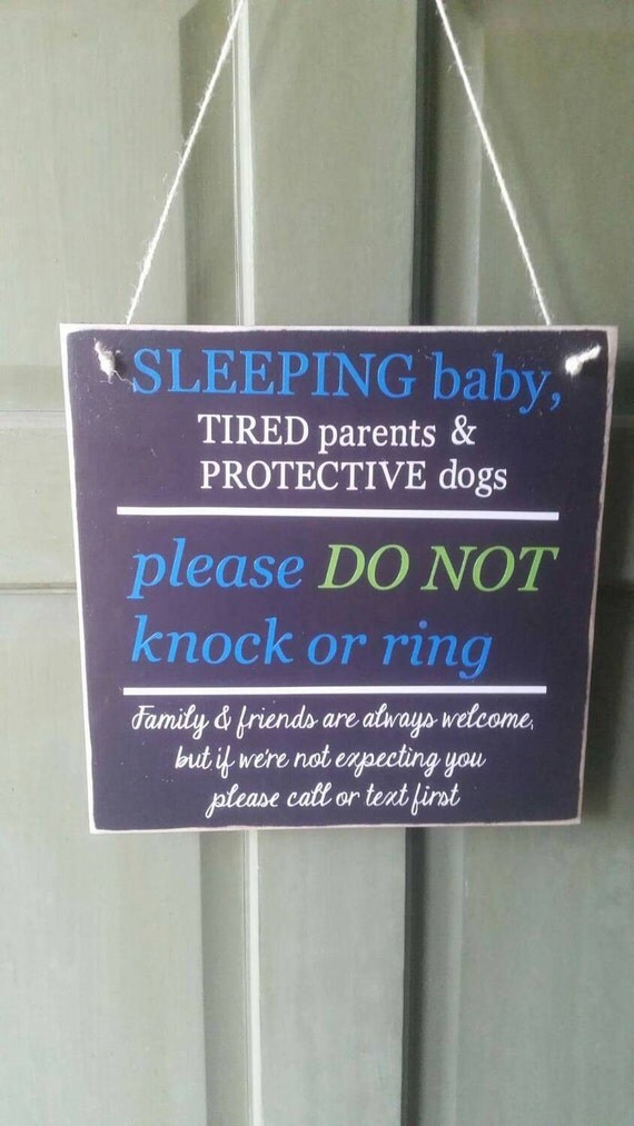 Door sign baby sleeping do not knock
