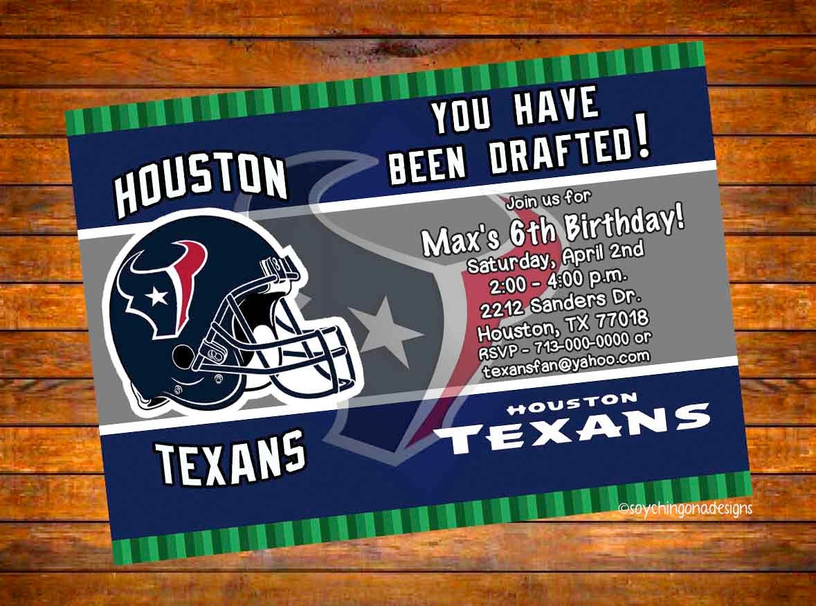 Houston Texans Personalized Invitation Digital Download or