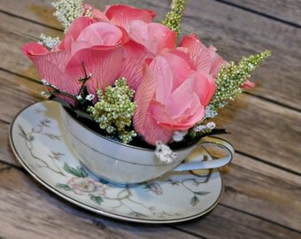 Tea Cup Cake Topper, Wedding Cake Topper