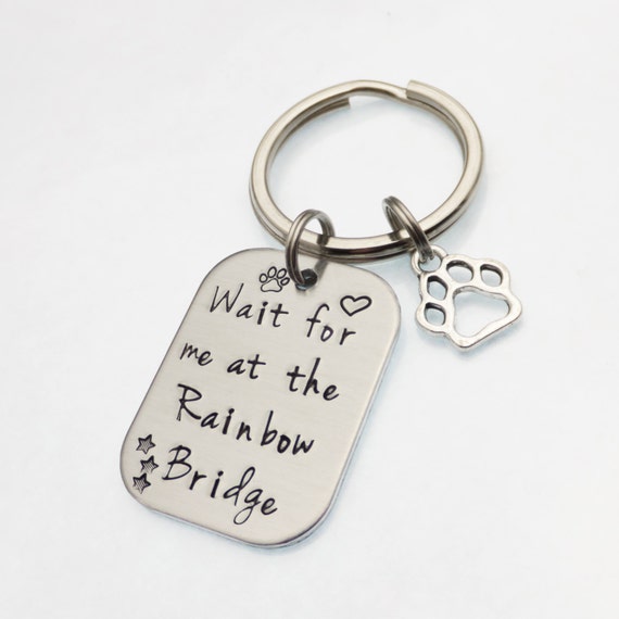 Rainbow Bridge Poem Hand Stamped Pet Memorial Pet Loss