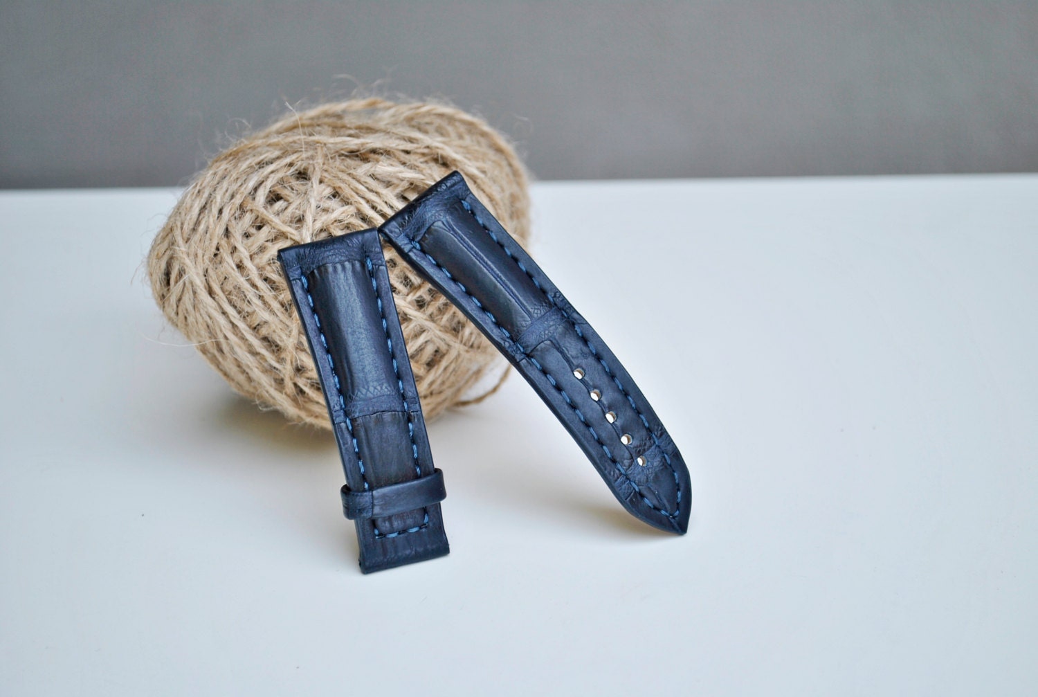 Omega Globemaster Dark Blue Alligator Leather Watch Strap 20mm