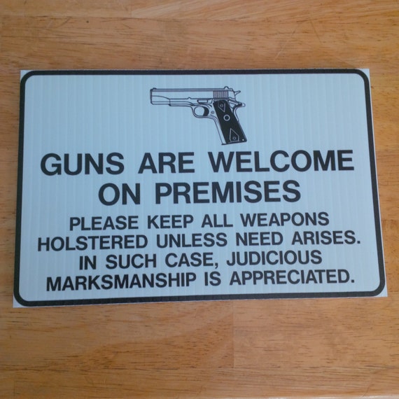 Guns Allowed Sign Gun Free Zone Satire Pro by PatriotApparelLLC
