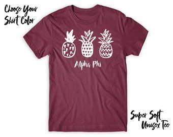Alpha Phi Pineapple Trio Choose Your TShirt Color!