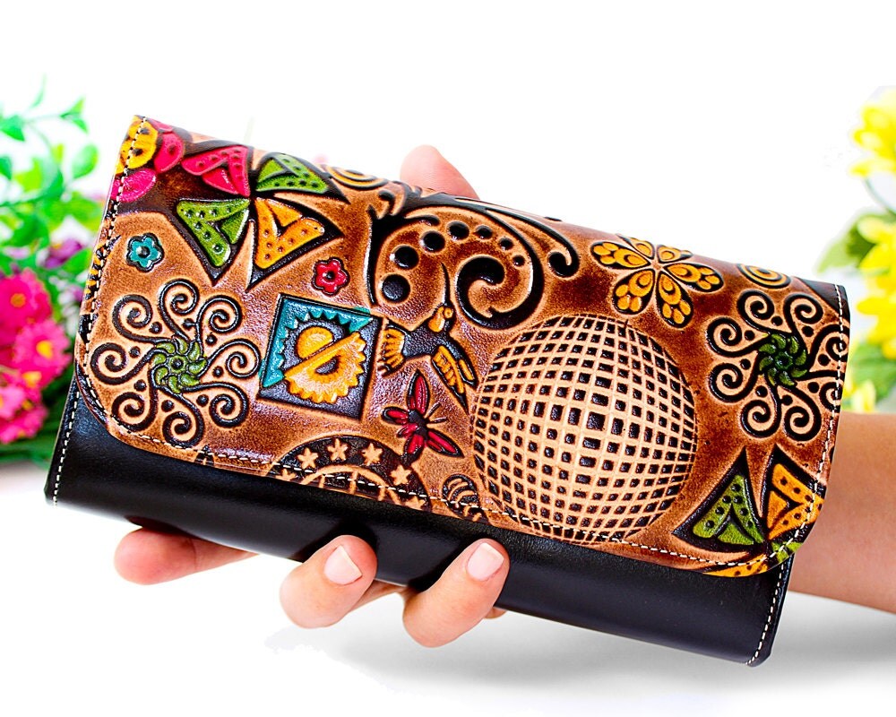 Wallets for Women Long Wallet leather Wallet Handmade by Artycult