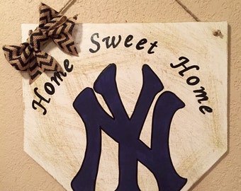 New York Yankees sign, home plate sign, New York Yankees home sweet home sign, new york yankees decor, yankees gift, yankees fan, home sweet