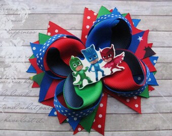 PJ Masks birthday Hair clip for Kids bows PJ Masks headbands Girls birthday party favours Gifts for sister Birthday gift for bestfriend