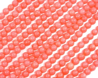 Pink Coral Beads, Angel Skin Coral, Round, 4mm (3.8 mm), 15.5 Inch, Full strand, Approx 105 beads, Hole 0.5 mm, A quality (118054002)