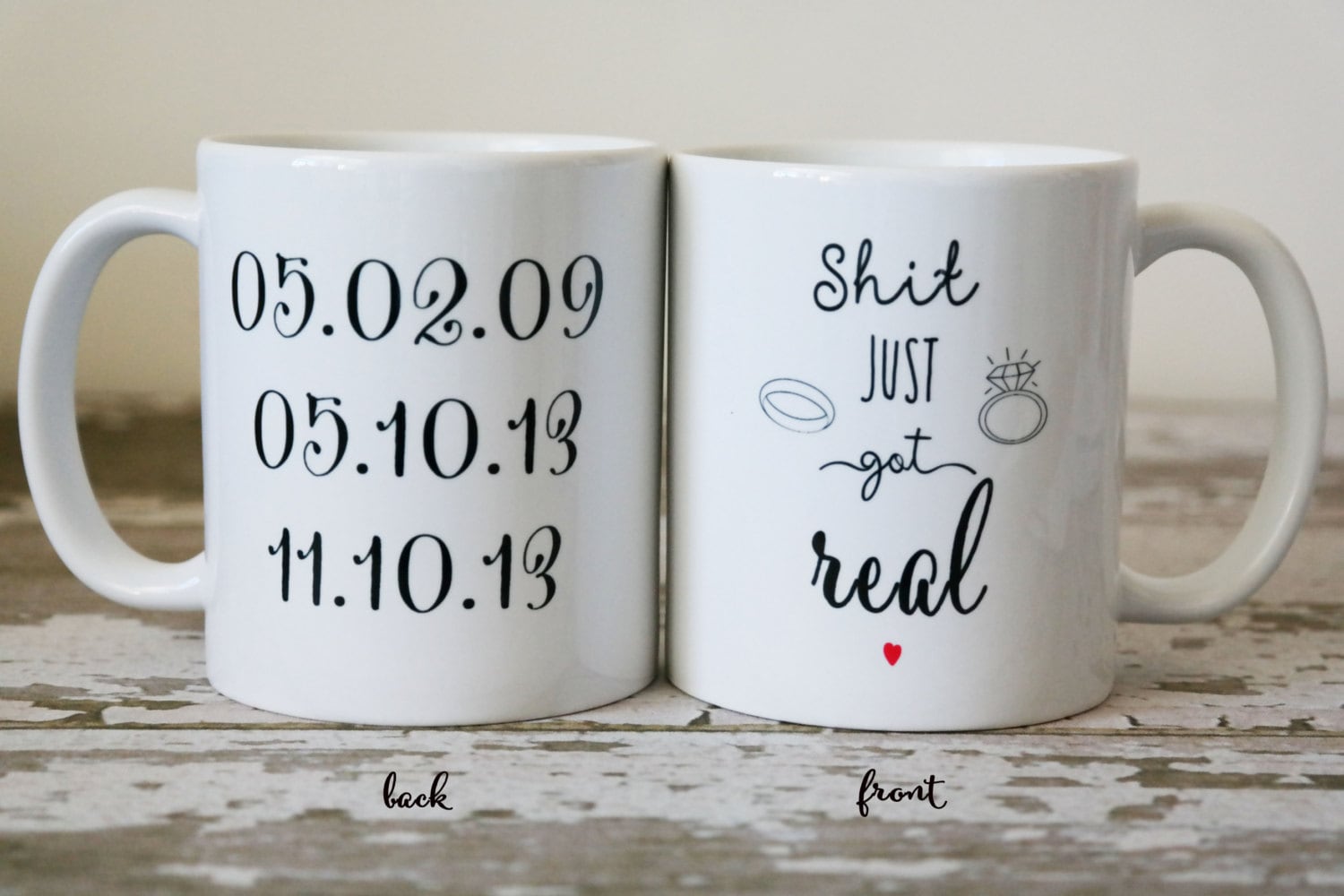 Shit Just Got Real Coffee Mug Engagement Gift Engagement