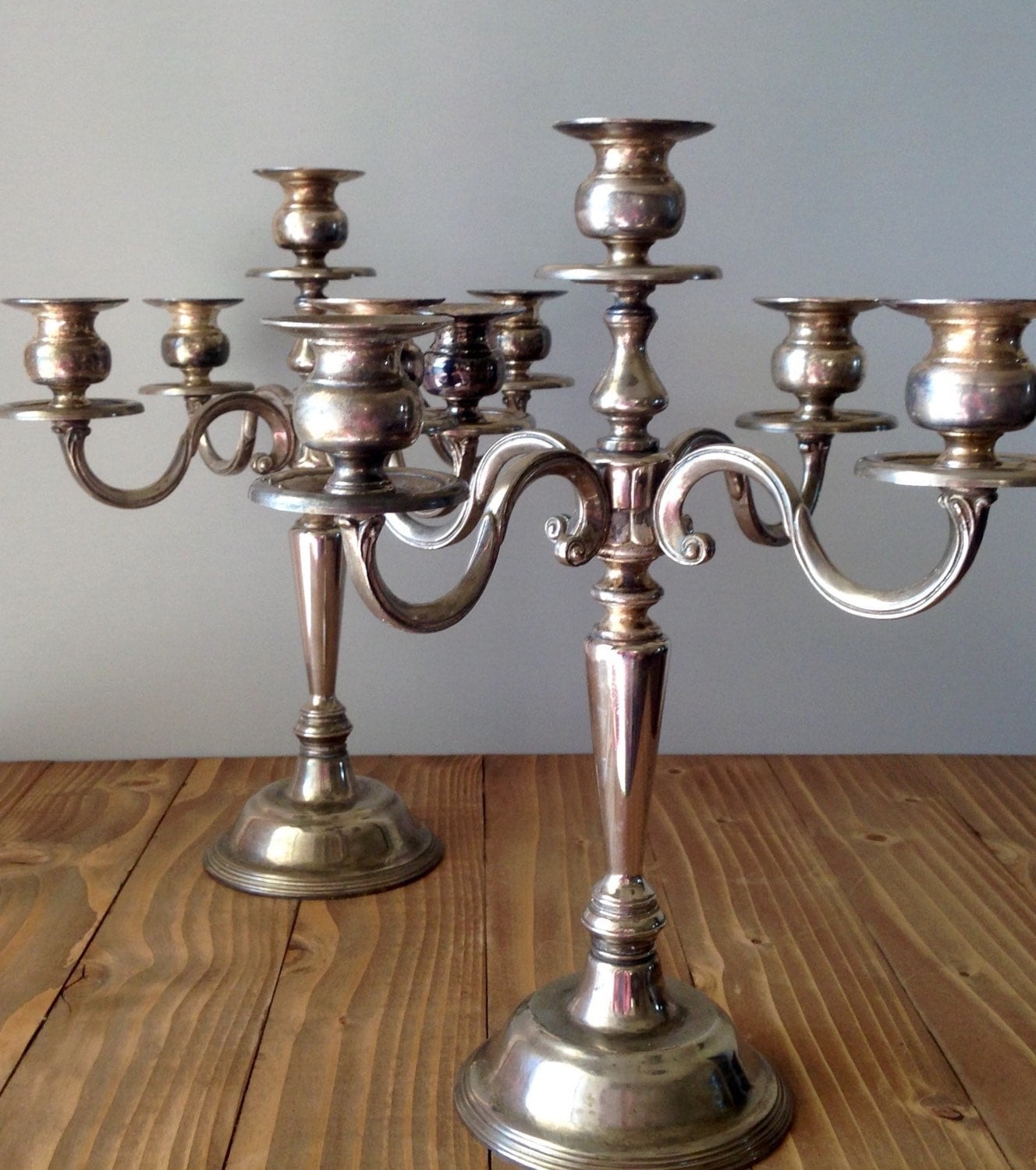 Vintage Silver Plate Candelabra Ornate by SeventyThreeVintage