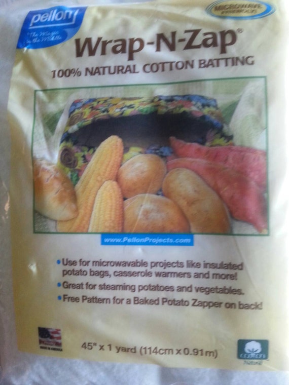 WrapNZap 100 Natural Cotton Batting Microwave Friendly