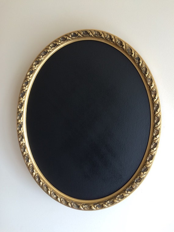 Gold chalkboard oval chalkboard victorian by RusticOneOffs on Etsy