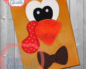 Turkey Boy Face Thanksgiving Design For Machine Embroidery INSTANT Download