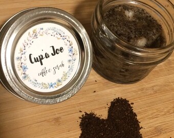 Organic Body Scrub-Coffee Scrub-Natural Body Scrub-4oz Jar-Shea Butter-Coconut Oil