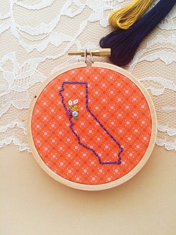 San Francisco Art Bay Area Art Embroidery Hoop Art Oakland