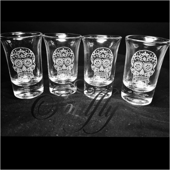 SUGAR SKULL shot shooter glasses day of the dead dia de