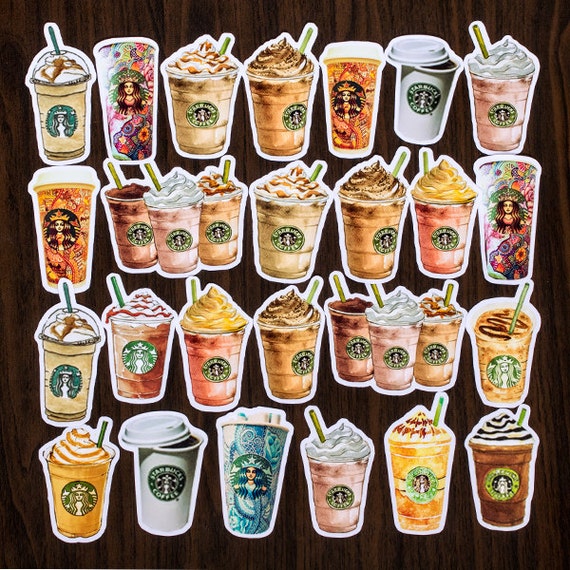 sb002 starbucks coffee cup kawaii cute stickers scrapbooking