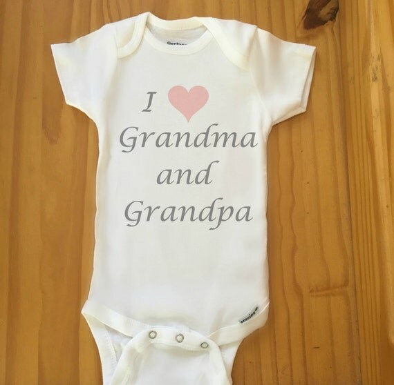 Grandma And Grandpa Onesie Baby Girl Onesie by HannasHandmadeHobby
