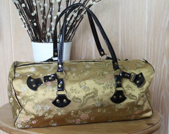 Vintage Brocade Handbag/Holdall/Luggage/1960's Brocade Bag/Vintage Overnight Bag/SALE (1E)