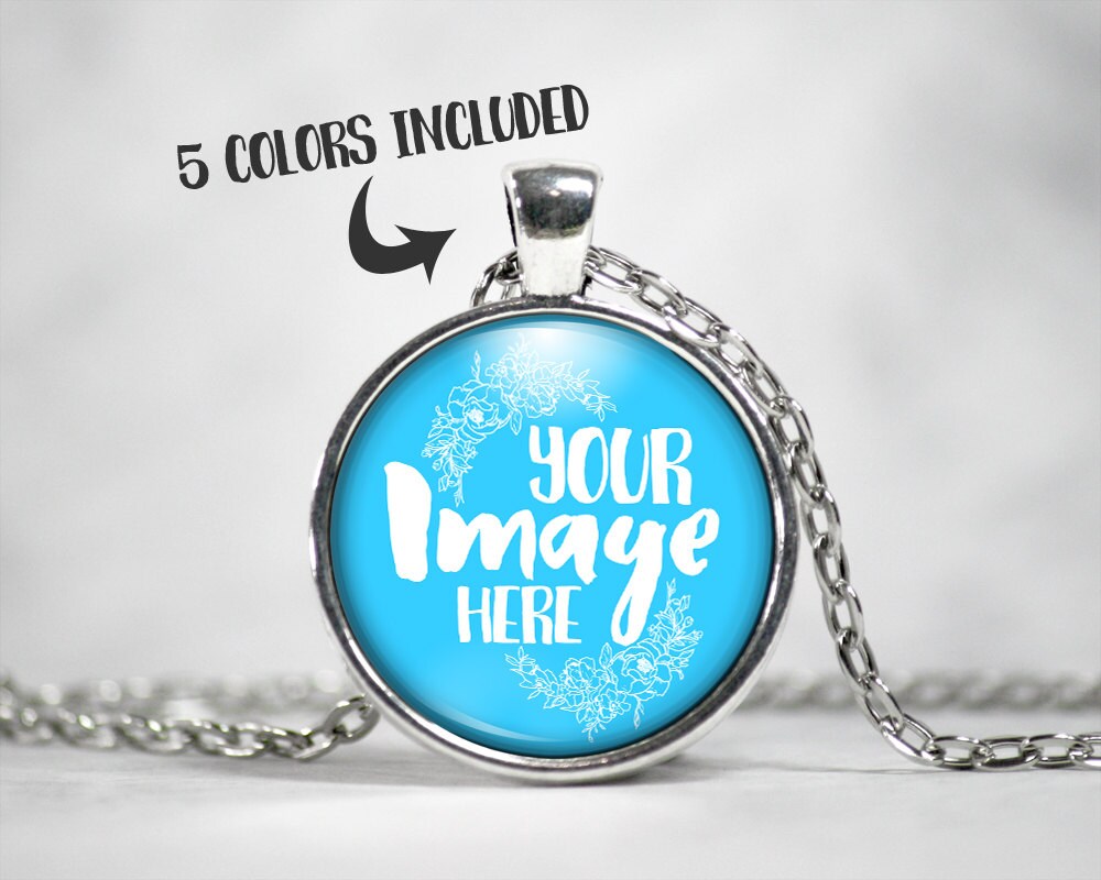 Download Round Pendant Mockup Template Jewelry Photography Necklace