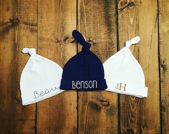Personalized Newborn Hats - Newborn Monogrammed Hat - Newborn Hat - Baby Boy Coming Home Outfit - Baby Shower Gift