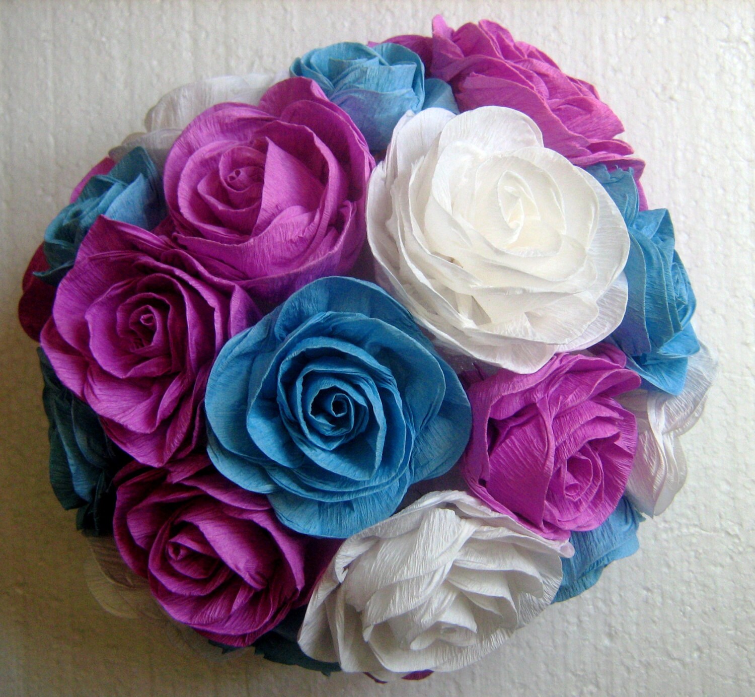 Crepe Paper flower decor flowers ball kissing ball wedding 1st