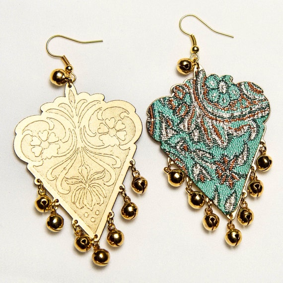 Items similar to Persian Beauty Ethnic Fabric Earrings on Etsy