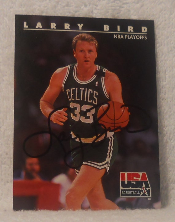 Sale Larry Bird Celtics Autographed Card by rjandbjcollectibles