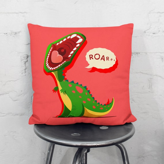 pink dinosaur pillow