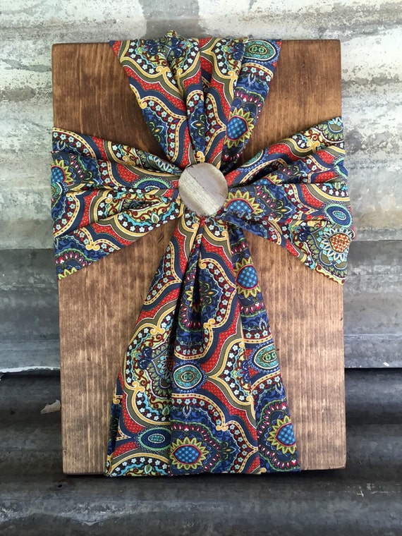 Items similar to Fabric Wood Cross, Home Decor on Etsy