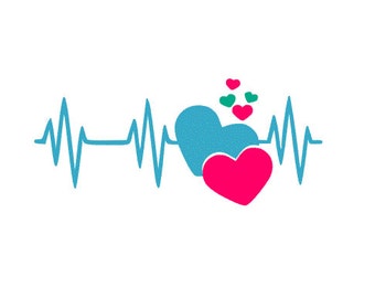 Heartbeat SVG, Studio 3, DXF, AI, ps and pdf Cutting Files for Electronic Cutting Machines